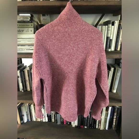 NWOT Ted Baker Oversized Cchloe Pink Chunky Wool Funnel Neck Sweater 2 (S ) - Picture 12 of 16